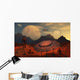 Alien Flying Saucer Comes Wall Decal