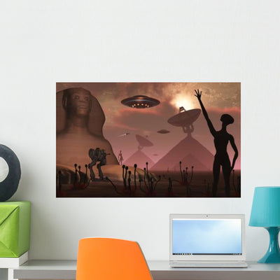 Pyramids Used as Communication Wall Decal shown on a wall