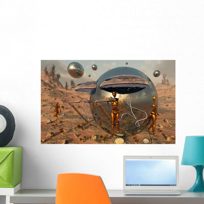 Advanced Civilization Uses Time Wall Decal Design 1 shown on a wall