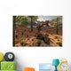 T-rex Comes across Carcass Wall Decal