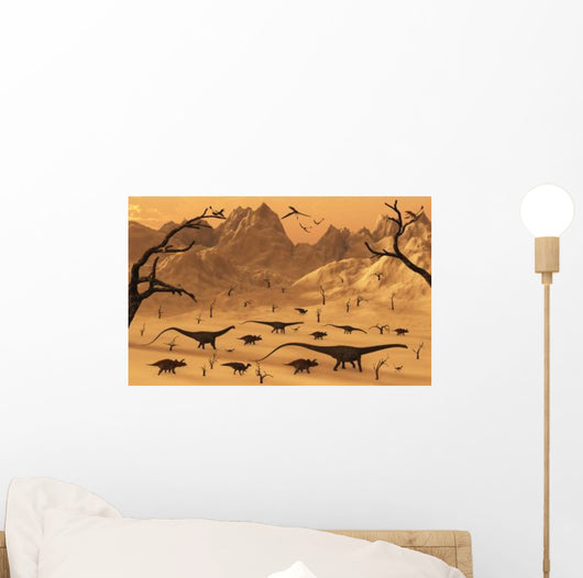 Mixed Herd Dinosaurs Migrate Wall Decal Design 2