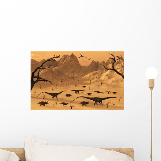 Mixed Herd Dinosaurs Migrate Wall Decal Design 2