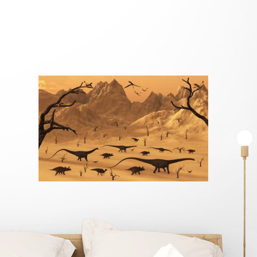 Mixed Herd Dinosaurs Migrate Wall Decal Design 2