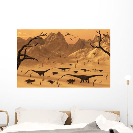 Mixed Herd Dinosaurs Migrate Wall Decal Design 2