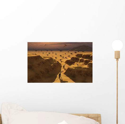 Mixed Herd Dinosaurs Migrate Wall Decal Design 1