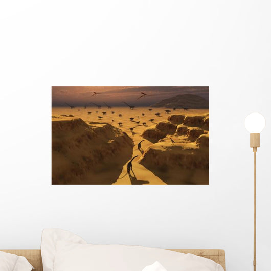 Mixed Herd Dinosaurs Migrate Wall Decal Design 1