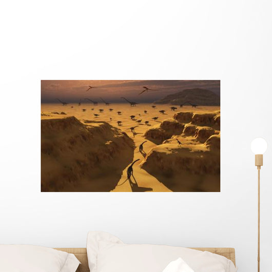Mixed Herd Dinosaurs Migrate Wall Decal Design 1