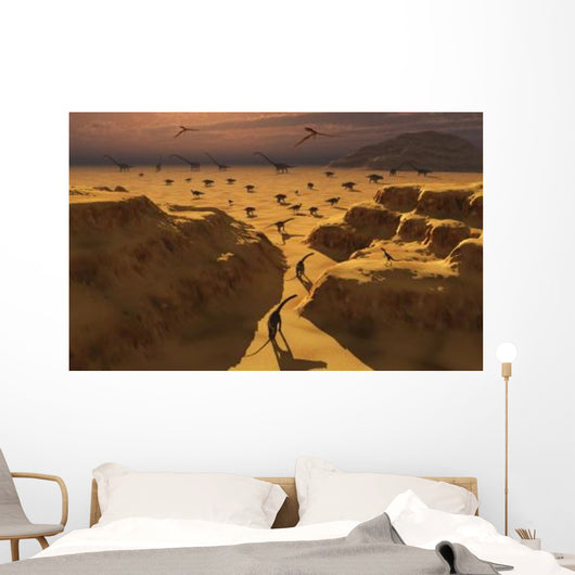 Mixed Herd Dinosaurs Migrate Wall Decal Design 1