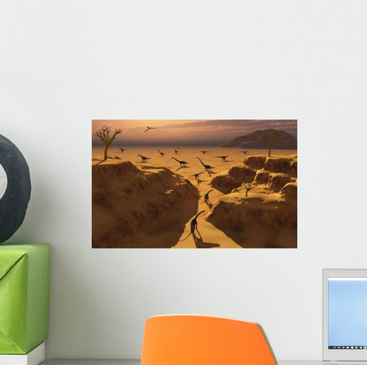 Herd Omeisaurus Dinosaurs Migrate Wall Decal