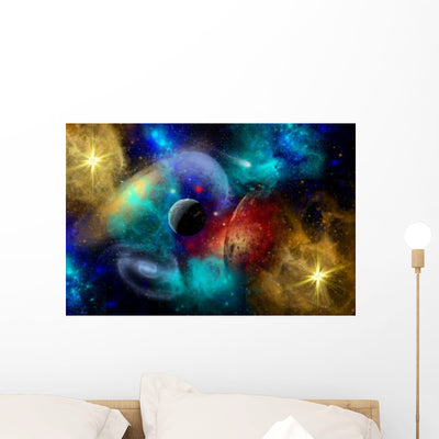 Colorful Part Our Galaxy Wall Decal shown on a wall