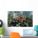 Pair Sabre-toothed Tigers Hunting Wall Decal Design 2