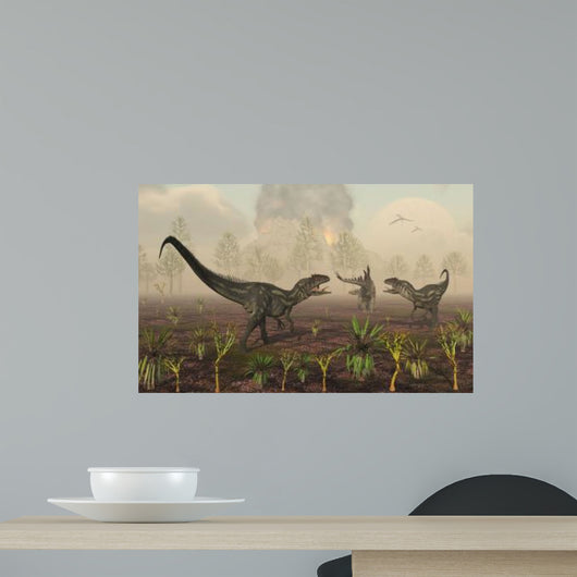 Allosaurus Dinosaurs Tracking down Wall Decal