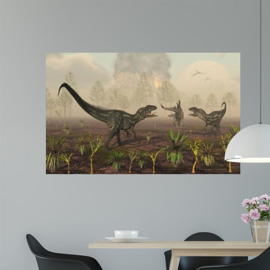 Allosaurus Dinosaurs Tracking down Wall Decal