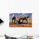 Two T Rex Dinosaurs Wall Decal