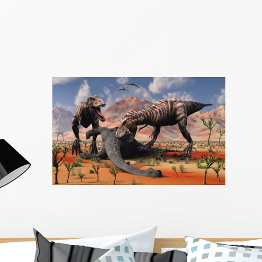 Two T Rex Dinosaurs Wall Decal