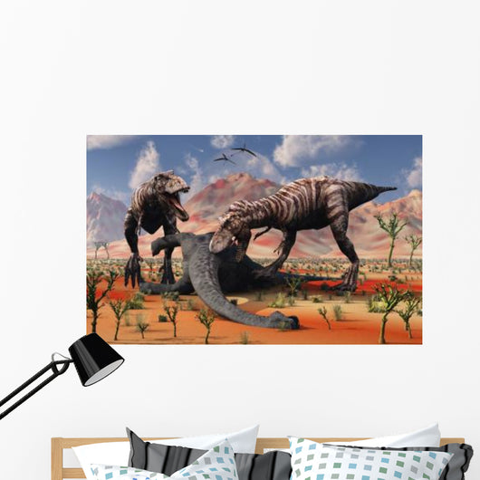 Two T Rex Dinosaurs Wall Decal