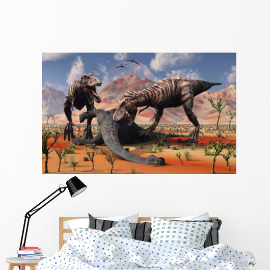 Two T Rex Dinosaurs Wall Decal