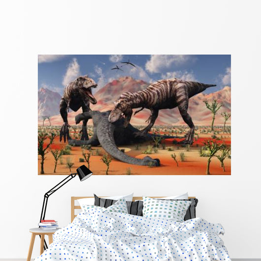 Two T Rex Dinosaurs Wall Decal