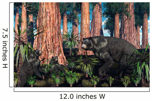 Mother Arctodus Bear with Wall Decal