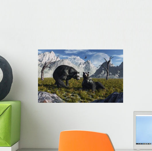 Pair Arctodus Bears Courting Wall Decal