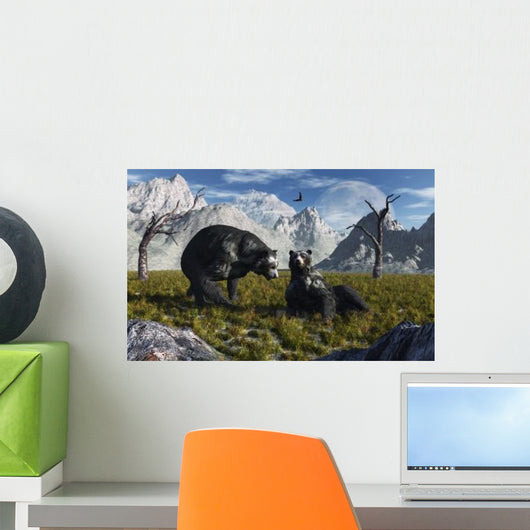 Pair Arctodus Bears Courting Wall Decal