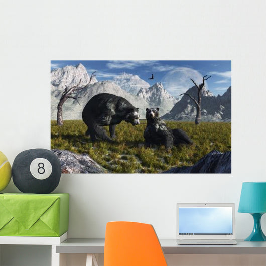 Pair Arctodus Bears Courting Wall Decal