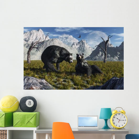 Pair Arctodus Bears Courting Wall Decal