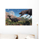 T Rex Confronts Ankylosaurus Wall Decal Design 2