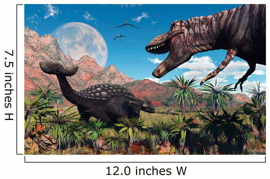 T Rex Confronts Ankylosaurus Wall Decal Design 2