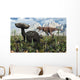 T Rex Confronts Ankylosaurus Wall Decal Design 1