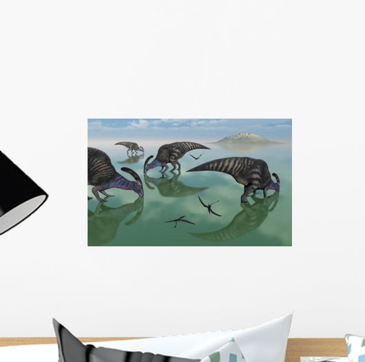 Parasaurolophus Dinosaurs Graze Organic Wall Decal