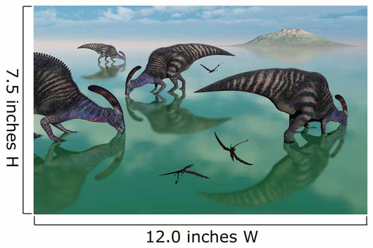 Parasaurolophus Dinosaurs Graze Organic Wall Decal