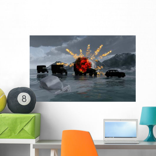 Convoy Military Vehicles with Wall Decal Design 1