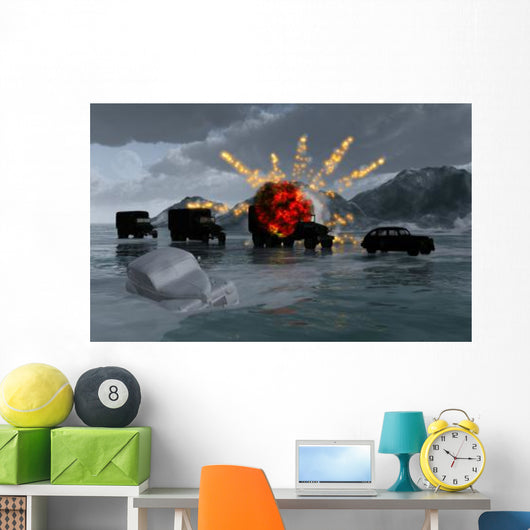 Convoy Military Vehicles with Wall Decal Design 1