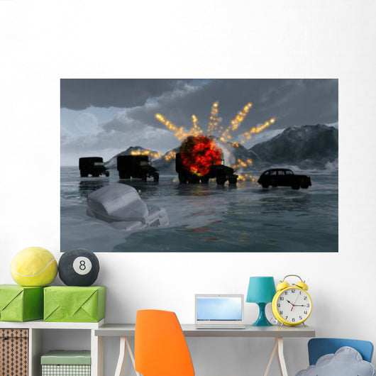 Convoy Military Vehicles with Wall Decal Design 1