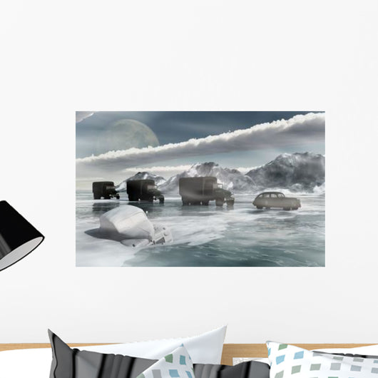 Convoy Military Vehicles Traveling Wall Decal