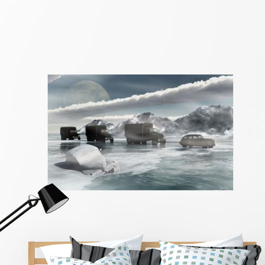 Convoy Military Vehicles Traveling Wall Decal