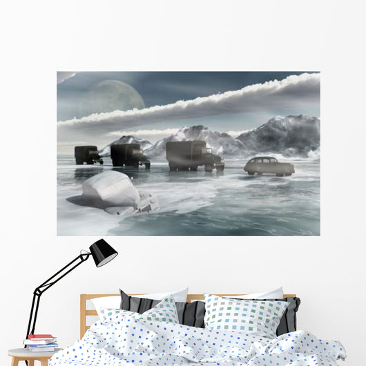 Convoy Military Vehicles Traveling Wall Decal