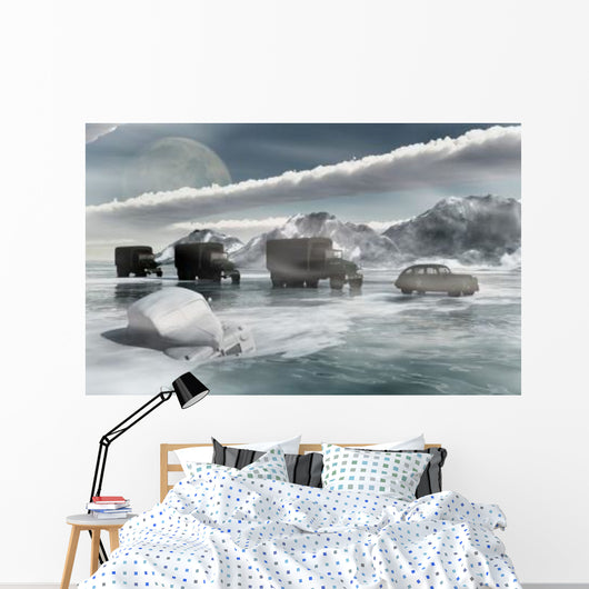 Convoy Military Vehicles Traveling Wall Decal