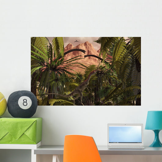 Compsognathus Treads Carefully through Wall Decal