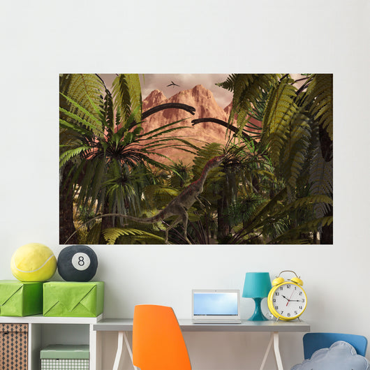 Compsognathus Treads Carefully through Wall Decal