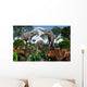 Pair Sabre-toothed Tigers Stalking Wall Decal