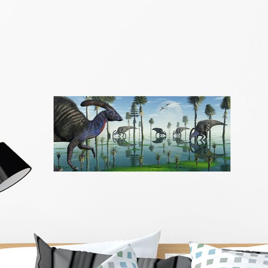 Group Parasaurolophus Duckbill Dinosaurs Wall Decal
