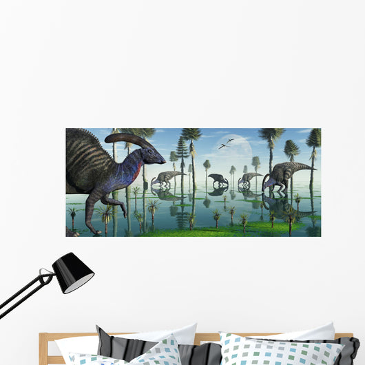 Group Parasaurolophus Duckbill Dinosaurs Wall Decal