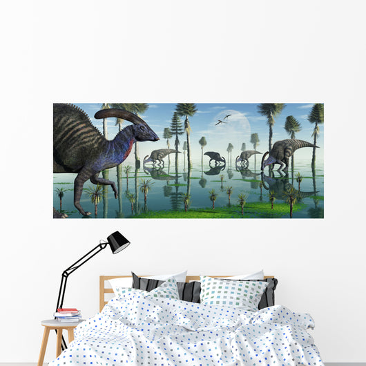 Group Parasaurolophus Duckbill Dinosaurs Wall Decal