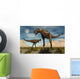 Pair Carnotaurus Dinosaurs Fighting Wall Decal