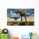 Pair Carnotaurus Dinosaurs Fighting Wall Decal