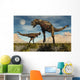 Pair Carnotaurus Dinosaurs Fighting Wall Decal