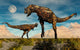 Pair Carnotaurus Dinosaurs Fighting Wall Decal