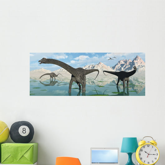 Group Diplodocus Dinosaurs Grazing Wall Decal